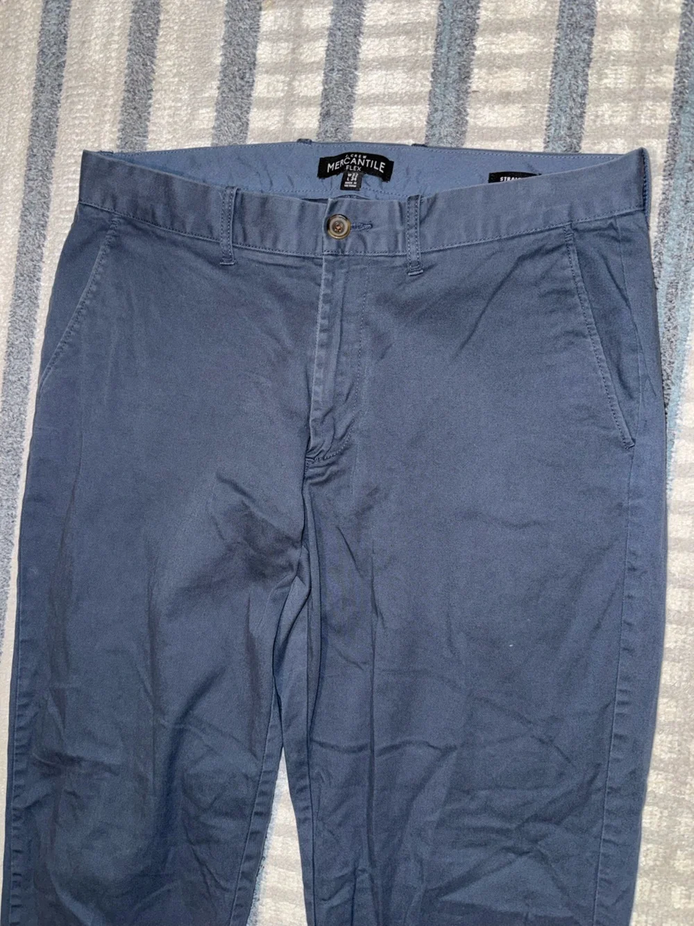 J.Crew Flex Men's Navy Casual Chino Pants 32x34 Straight Leg Flat Front